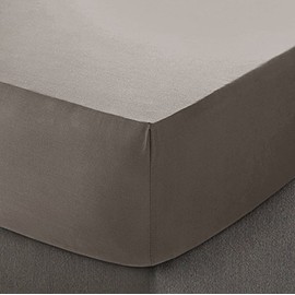 DTEX HOMES 200 Thread Count Cotton Fitted Sheet 30cm/12 Inch, Bunk Bed-Grey