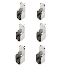 Hafele Oval Closet Rod Flange - w/Rear Facing Pins- 15 mm x 30mm - Chrome Finish (Pack of 6)
