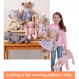 McCall's SEWING PATTERN Large Stuffed Animal Soft Plush Toy Bear Bunny Rabbit Mouse 8422