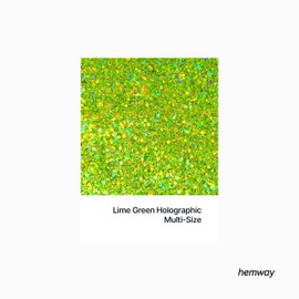 Lime Green Holographic Glitter Multi-Size 120g/4.2oz Metallic Resin Craft Glitter Flake Sequins for Epoxy Tumblers Hair Face Body Eye Glitter Nail Art Festival DIY Party Decorations