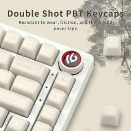 Catekro PBT Keycaps, 142 Keys, Elegant, Jade-like Surface, Double Shot Keycaps in SA Profile, Side Printed Keycaps, Compatible with Mechanical Keyboards and Cross Axes