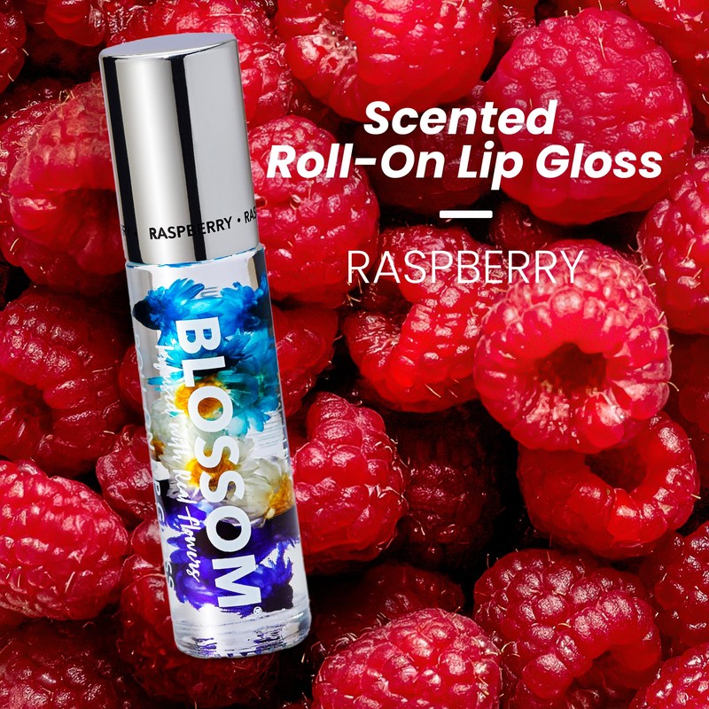 Blossom Roll on Lip Gloss, Scented Clear High Shine Moisturizing