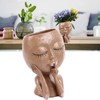 Girl Head Flowerpot Fadeless Durable Resin Face Planter Decorative Succulent