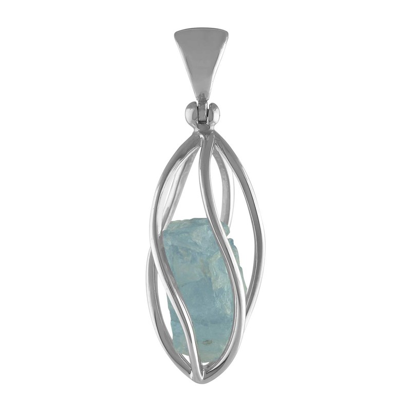Colgante de plata de ley con piedras preciosas ásperas, Gema,