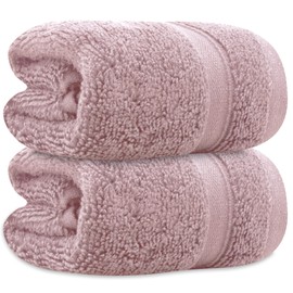 Towelogy Zero Twist Face Cloths 33x33cm - 100% Egyptian Cotton Washcloths Absorbent & Super Soft Hotel Quality Towels | Oeko-Tex Certified (2, Blush Pink)