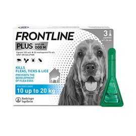 FRONTLINE FRONTLINE Plus Flea & Tick Treatment for Medium Dogs (10-20 kg) - 3 Pipettes