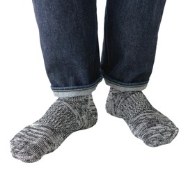 SUGATA LABO Breathe Washi Socks, Middle Length, Mixed Black, M Size (9.8 - 11.0 inches (25 - 28 cm)