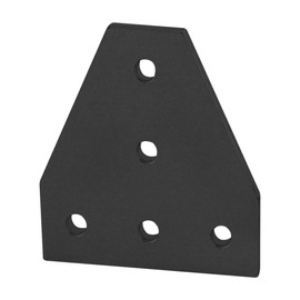 8020, 4140, 10 Series, Aluminum 5 Hole T Shape Joint Plate Connector Bracket for 80/20 1" T Slot Extruded Aluminum Extrusion (Black Anodize, 1)