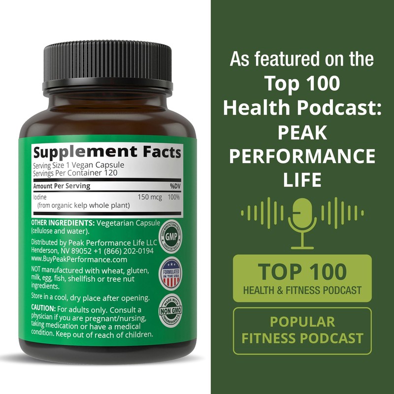 Raw Whole Food Iodine Supplement from Organic Kelp (Ascophyllum Nodosum)