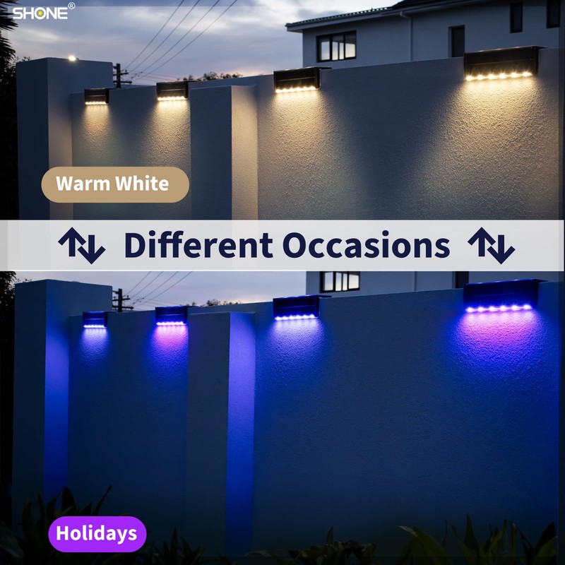 SHONELIGHTING Solar Pool Lights, Color Changing Waterproof Step Lights for