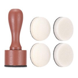 sourcing map Mini Ink Blending Tool Set, Ink Paints Applicator Mixing Tools with 2pcs Round and 2pcs Flat Foam Refills for Scrapbooking Craft Painting Drawing Blending, Red Brown