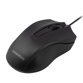 Greenhouse GH-MUDQOA-BK Wired Mouse, Uses Silent Buttons for No Confusion of Clicks, Black