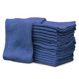 SupremePlus Shop Towels - Bulk Cleaning Towel in a Bag, Mechanic Cotton Wipes for Car Maintenance, Auto Mechanics & Garage, Wipe Grease & Oil, Machine Wash & Reusable (Blue, 200-Pack)