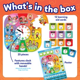 Orchard Toys Tell the Time Puzzle, Educational Early Learning Puzzle for Analogue and Digital Time, Includes Clock, Learning Cards & Poster, Ages 4+, Vibrant Colors