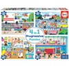 Educa - Everyday Heroes, 4-in-1 Children's Puzzle with 20, 40,