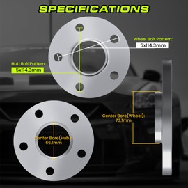 Customadeonly 5x114.3 Wheel Spacers for 350Z G37 Q50 Q60 Maxima Sentra (3mm Thick 2pcs) Hubcentric 66.1 to 73.1 -Works with Aftmarket Wheels w/ 73.1mm Bore ONLY