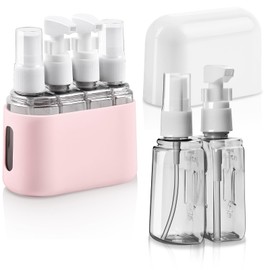 Flintronic Travel Bottles Set, 50 ml 4-in-1 Travel Bottles, Travel Bottles for Filling, Leak-Proof, Refillable, Portable Travel Container, with Label, for Shampoo, Conditioner, Cosmetics, Shower Gel