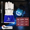 Maple Industrial Products Inc. MW600 White/Blue Goatskin Welding Gloves (X