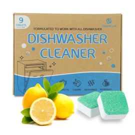 OrientLeaf Dishwasher Cleaner Tablets,9 Pack Lemon Scent Dishwasher Cleaner and Deodorizer,Descaler,Removes Limescale,Hard Water Marks,Grease and Odors