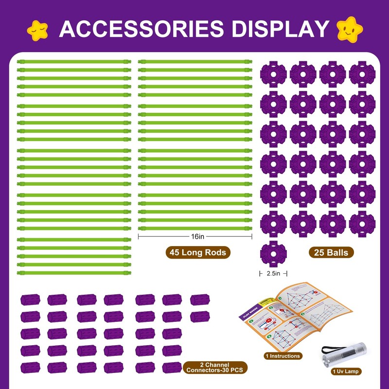 SpringFlower 100 PCS Glow in The Dark Fort Building Kit