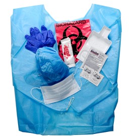 MFASCO Bodily Fluid Cleanup & Protection Combo Kit - Deluxe Bio Bag, First Responder Supplies - OSHA Compliant Bloodborne Pathogens Cleanup - Disposable Resealable Bag - USA Assembled - Spill Clean Up