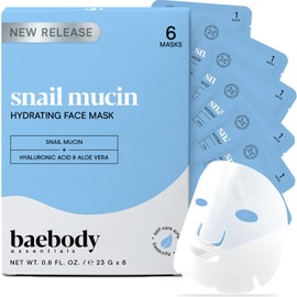 Mascarilla de mucina de caracol (6 uds.) Mascarilla facial hidratante en láminas con ácido hialurónico Mascarilla facial hidratante para una piel...  