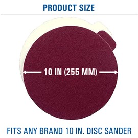 STARCKE Premium 10 Inch PSA Sanding Discs - Aluminum Oxide Self Adhesive Sticky Back - for Wood and Metal (10, 60 Grit)