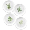 Garden Herbs Outdoor/BBQ/Picnic - Plastic/Melamine White & Green Side Plates