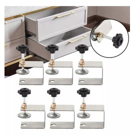 SLNXA 6 Piezas Clip de Fijación para Cajones, Abrazaderas de Instalación Frontal de Cajón de Metal, Abrazaderas en C Apto para Instalación en Armario