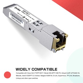ipolex Gigabit 1.25G SFP Copper RJ45 1000Base-T Transceiver Module for Cisco GLC-T, SFP-GE-T, Ubiquiti Unifi UF-RJ45-1g, Netgear, Mikrotik, and More(CAT5e Cable, 100Meter)(Pack of 2)