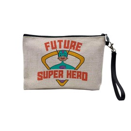 Canvas Bag - Future Super Hero Super Hero Dream Movies Comics - Linen Look Cosmetic Bag - Purse - 15 x 10 cm, linen, Cosmetic bag