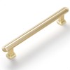 SORWDUREM 5 Pack 5 Inch(128mm) Brushed Gold Cabinet Pulls Drawer