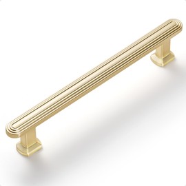 SORWDUREM 5 Pack 5 Inch(128mm) Brushed Gold Cabinet Pulls Drawer Pulls Kitchen Hardware Cupboard Kitchen Hardware Cabinet Handles