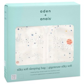 aden + anais™ Silky Soft Baby Sleeping Bag, 1.0 Tog Value, Portable Blanket for Babies, Colourful Patterns for Girls & Boys, Sleeping Bag for Newborns Made of Bamboo Viscose, 0-6 Months, Stargaze -