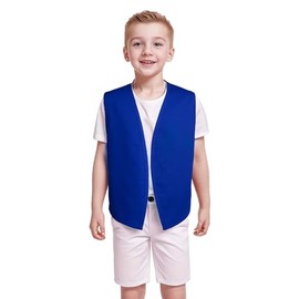 TopTie No-Button Child Vest Kid Volunteer Victorian Waistcoat Peasant Party Costume Vests-Blue-S