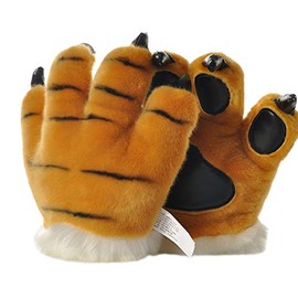 LANFIRE Animal Paw Gloves - Tiger Paw, Leopard Claw, Bear Claw (Yellow Tiger)