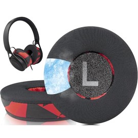 SOULWIT Professional Cooling Gel Ear Pads Cushions Replacement for Beats EP Wired On-Ear Headphones, Ear Pads with High-Density Noise Isolation Foam - Red Storm