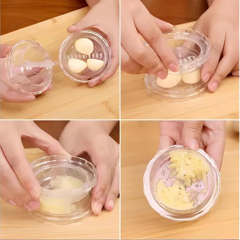 Manual Garlic Twister & Masher, Multi-Functional Mincer & Grinder for