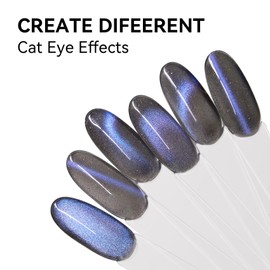 MAYCHAO 15ML Nebula Glow Cat Eye Gel Nail Polish 1Pc Galaxy Cat Eye Gel Polish with Magnet Soak off Holographic Magnetic Nail Polish for Nail Art Manicure Salon DIY at Home, 0.5 OZ