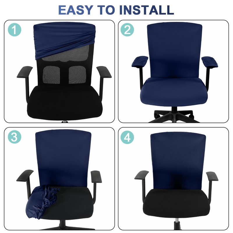 Tallew 4 Pcs Office Chair Covers Set Computer Universal Protective