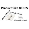AUXBC 80Pcs 18x15mm Silver Mini Hinges for Wooden Box, Small