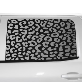BOGAR TECH DESIGNS Precut for Chevy Silverado & GMC Sierra 2014-2018 Rear Side Window Leopard Cheetah Print Vinyl Decal Sticker, Matte Black
