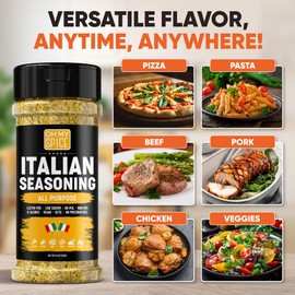 Italian Seasoning Blend All Purpose Seasoning Mix - Gluten Free & Low Sodium Pizza Seasonings for Bruschetta & Spaghetti. Mediterranean Everything Spice Herbs for Italian Food. Pizza Toppings. 4.6oz