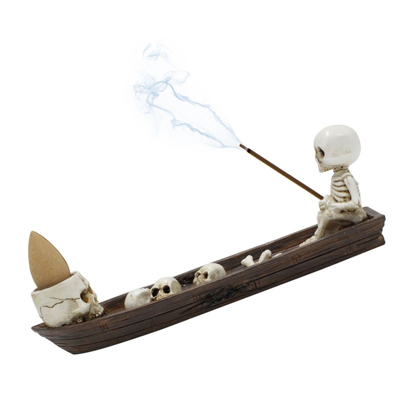 Skeleton Boat Incense Burner Holder Creative Incense Ash Catcher Tray