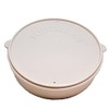 6" Cream Plastic Tortilla Warmer/Microwaveable Food Warmer Container for Tortilla