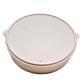 6" Cream Plastic Tortilla Warmer/Microwaveable Food Warmer Container for Tortilla Wraps, Mexican Tortilla Warmer Box