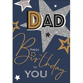 Jonny Javelin Dad' Birthday Card for Men - Stars Embossed with Foil & Flitter - Made in the UK by The Card Co.