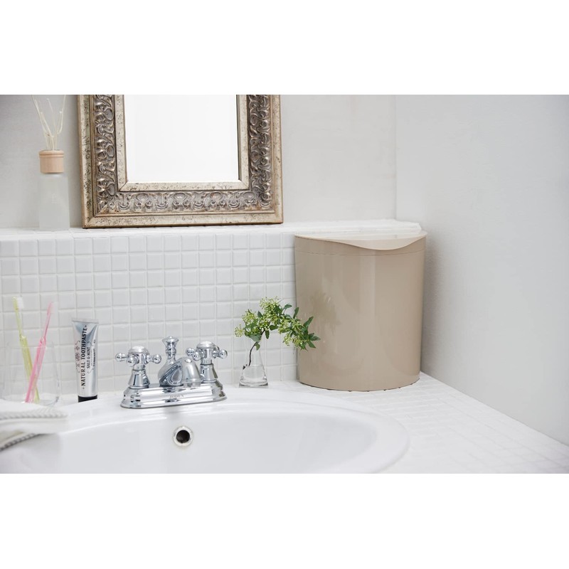 Isetou Merna Mini Trash Can with Lid, Small Storage Bin,