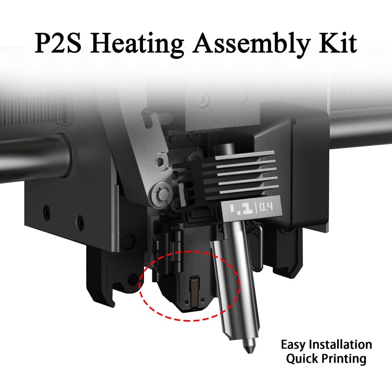 P2S Hotend Heating Assembly Kit All Metal Base Clip for