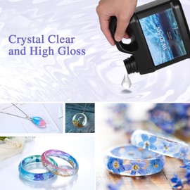 Lenaideal1000g UV Resin-Upgrade Ultraviolet Epoxy Resin Crystal Clear,High Gloss Hard Type with Fast Curing and Low Odor for Jewelry Making and Coating